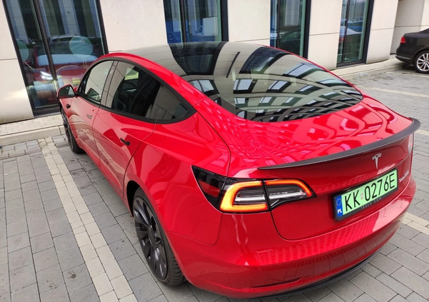 Tesla Model 3 cena 179000 przebieg: 48000, rok produkcji 2021 z Kraków małe 137